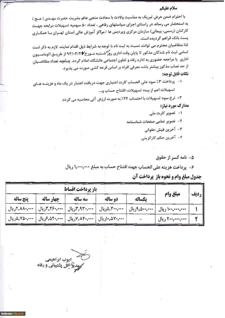 وام ( پست بانک ) 2