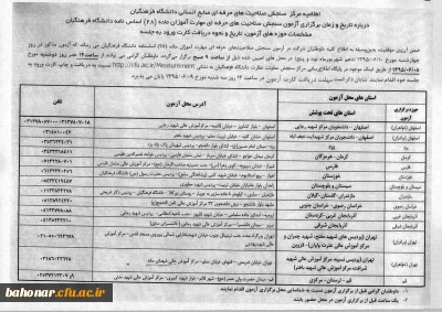 اطلاعیه مرکز سنجش صلاحیت های حرفه ای