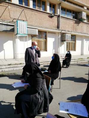بازدید دکتر بلاغی مدیر امور پردیس های استان تهران و مسئول حراست دانشگاه فرهنگیان تهران از روند مصاحبه پذیرفته شدگان استخدامی چند برابر ظرفیت آموزش و پرورش تهران 5